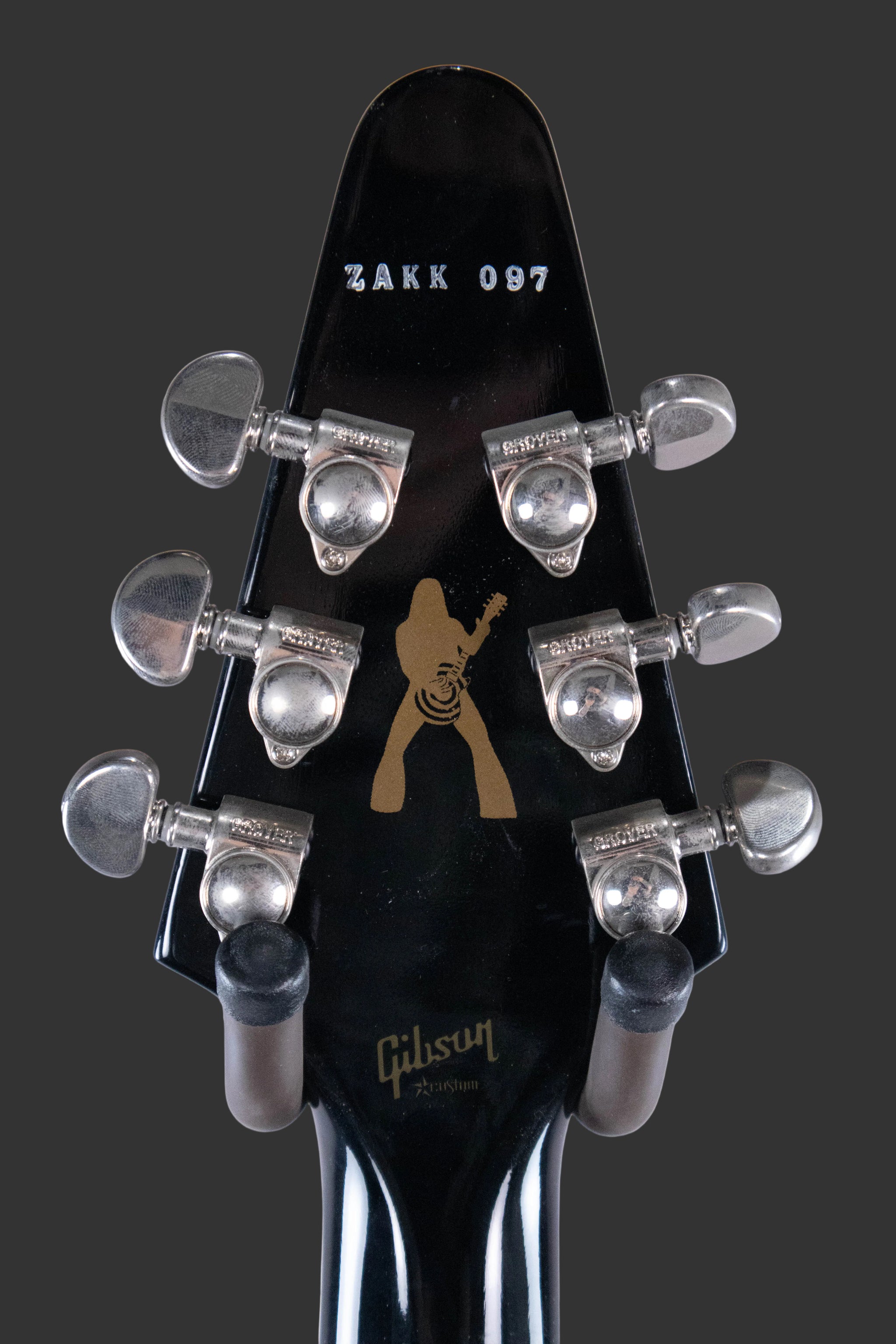 Back of the headstock showing serial ZAKK 097