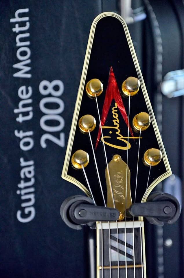 Headstock front of the Brimstone Flying V