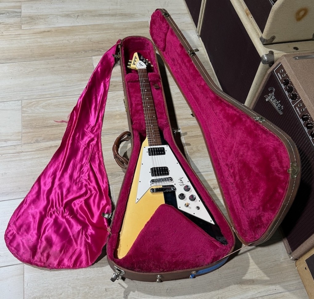 The Flying V in its case