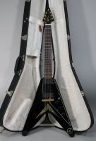 Front view of the 2011 Gibson Flying V 7-String in its case; photo courtesy of Imperial Vintage Guitars